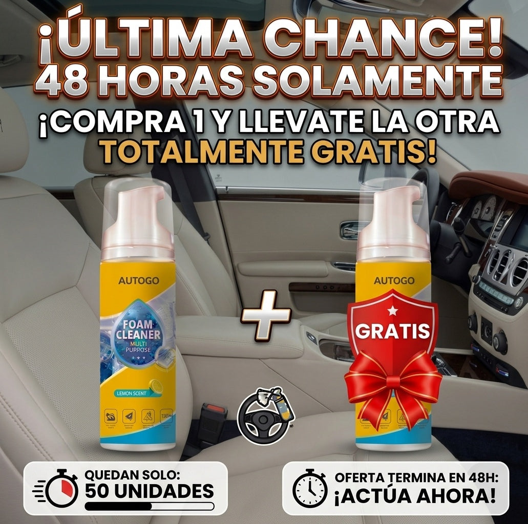 AUTOGO™ Foam Cleaner - Limpiador Espuma Multiuso para Auto y Hogar